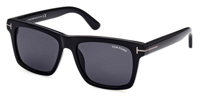 Tom Ford FT0906-N Buckley-Sunglasses-Shiny Black-Smoke-