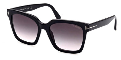 Tom Ford FT0952 Selby-Sunglasses-Shiny Black-Smoke to Pink-