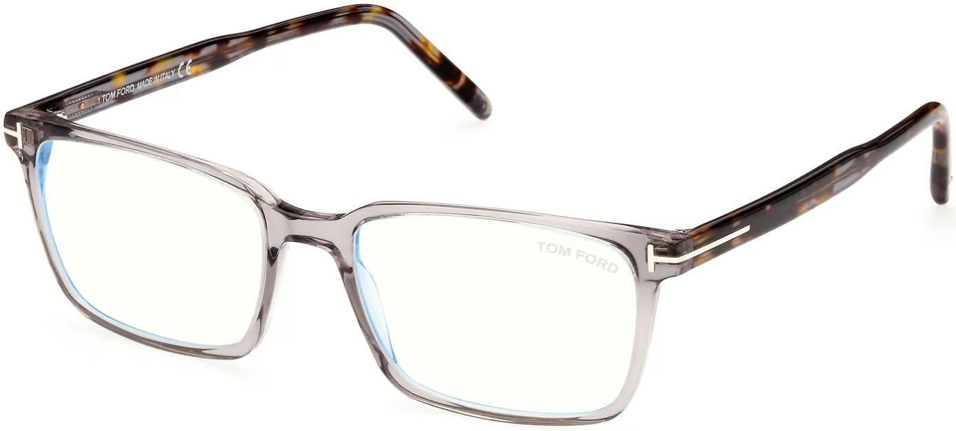 Tom Ford FT5802-B-Eyeglasses-Shiny Grey/Coloured Havana-Blue Light Blocker-