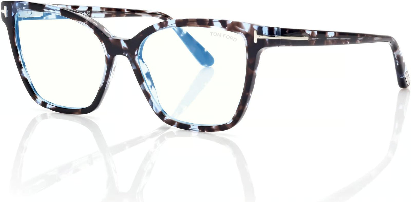 Tom Ford FT5812-B-Eyeglasses-Coloured Havana-Blue Light Blocker-