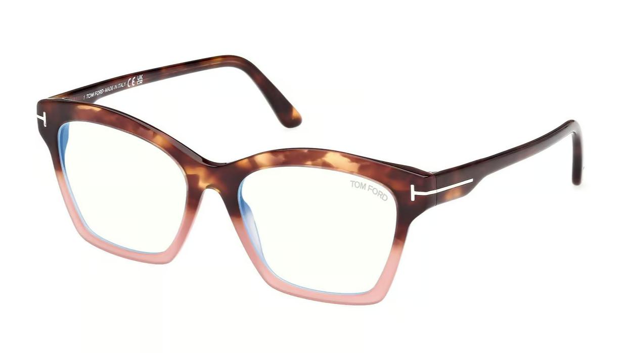 Tom Ford FT5965-B-Eyeglasses-Havana/Monocolor-Blue Light Blocker-
