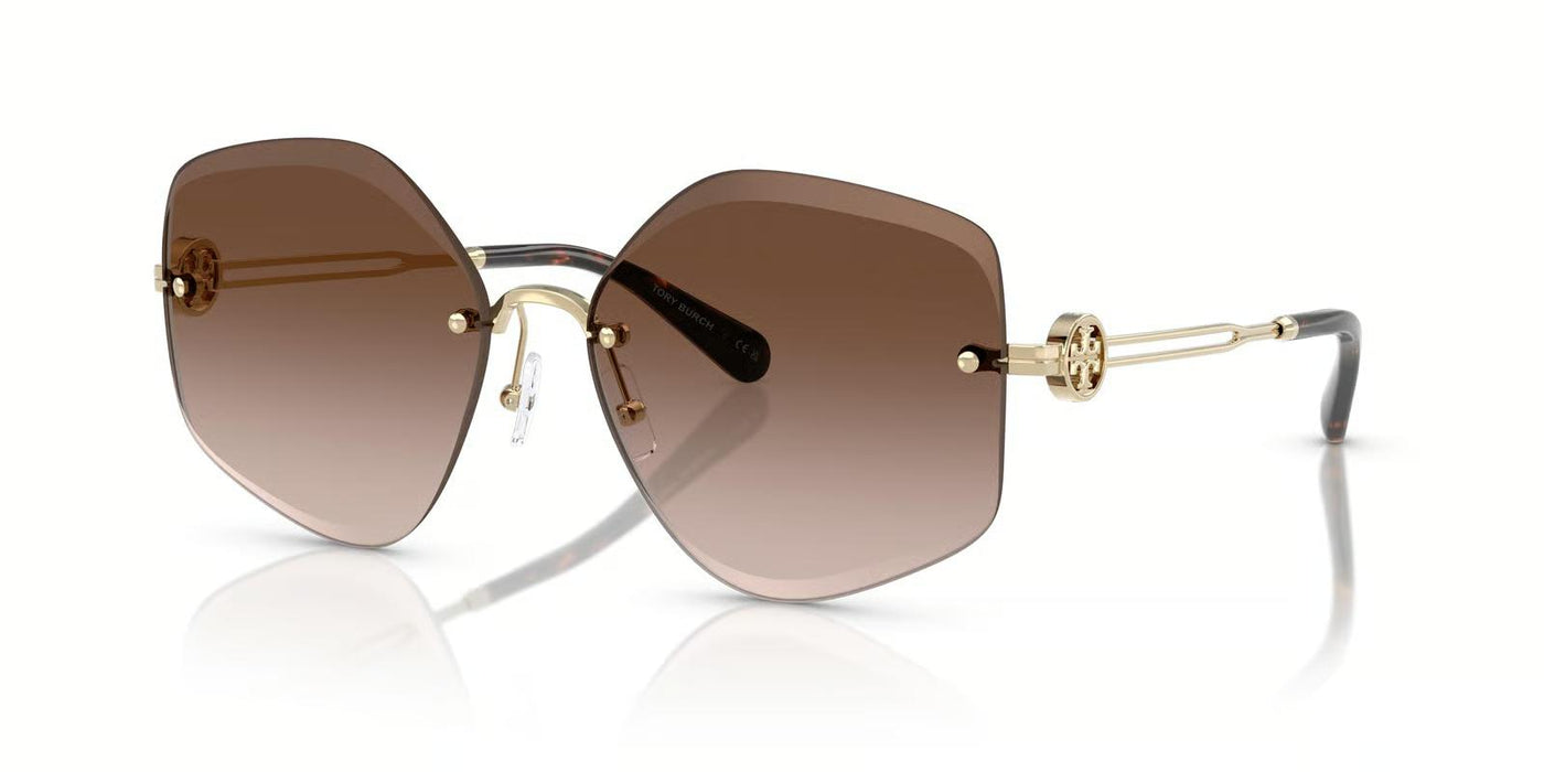 Tory Burch OTY6111-Sunglasses-Shiny Light Gold-Brown Gradient-