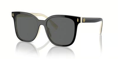 Tory Burch OTY7203U-Sunglasses-Black/Ivory-Dark Grey-
