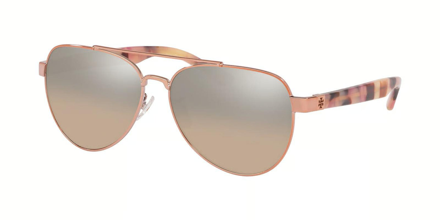 Tory Burch TY6070-Sunglasses-Rose Gold-Light Brown Gradient Mirror-