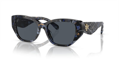 Tory Burch TY7196U-Sunglasses-Blue Tortoise-Dark Grey-