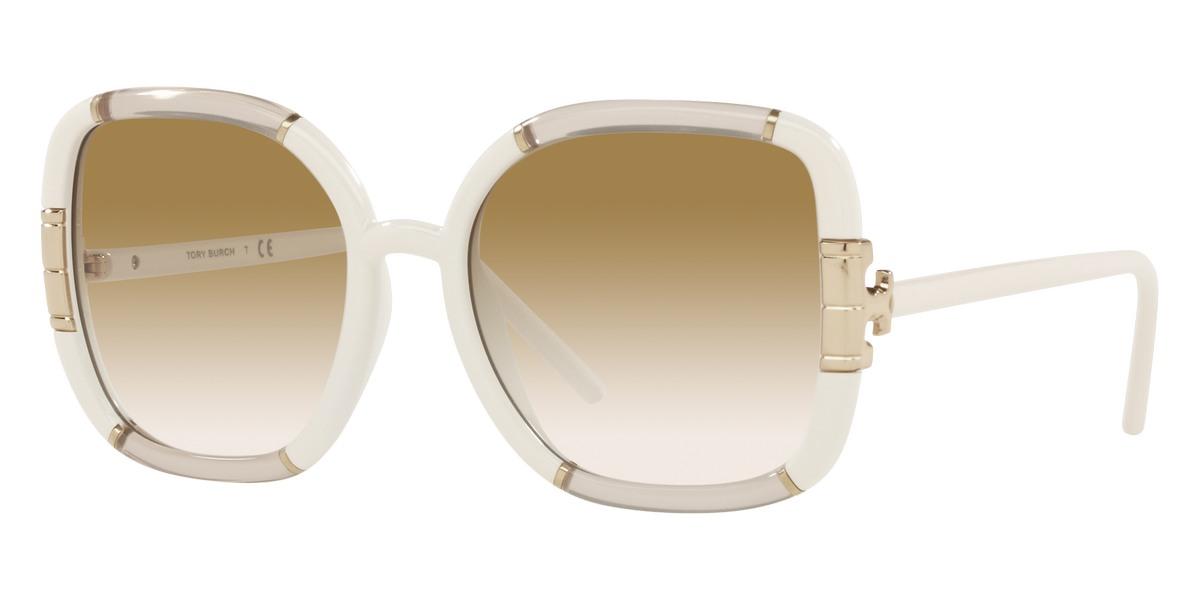 Tory Burch TY9071U-Sunglasses-Transparent Beige and Ivory-Beige-