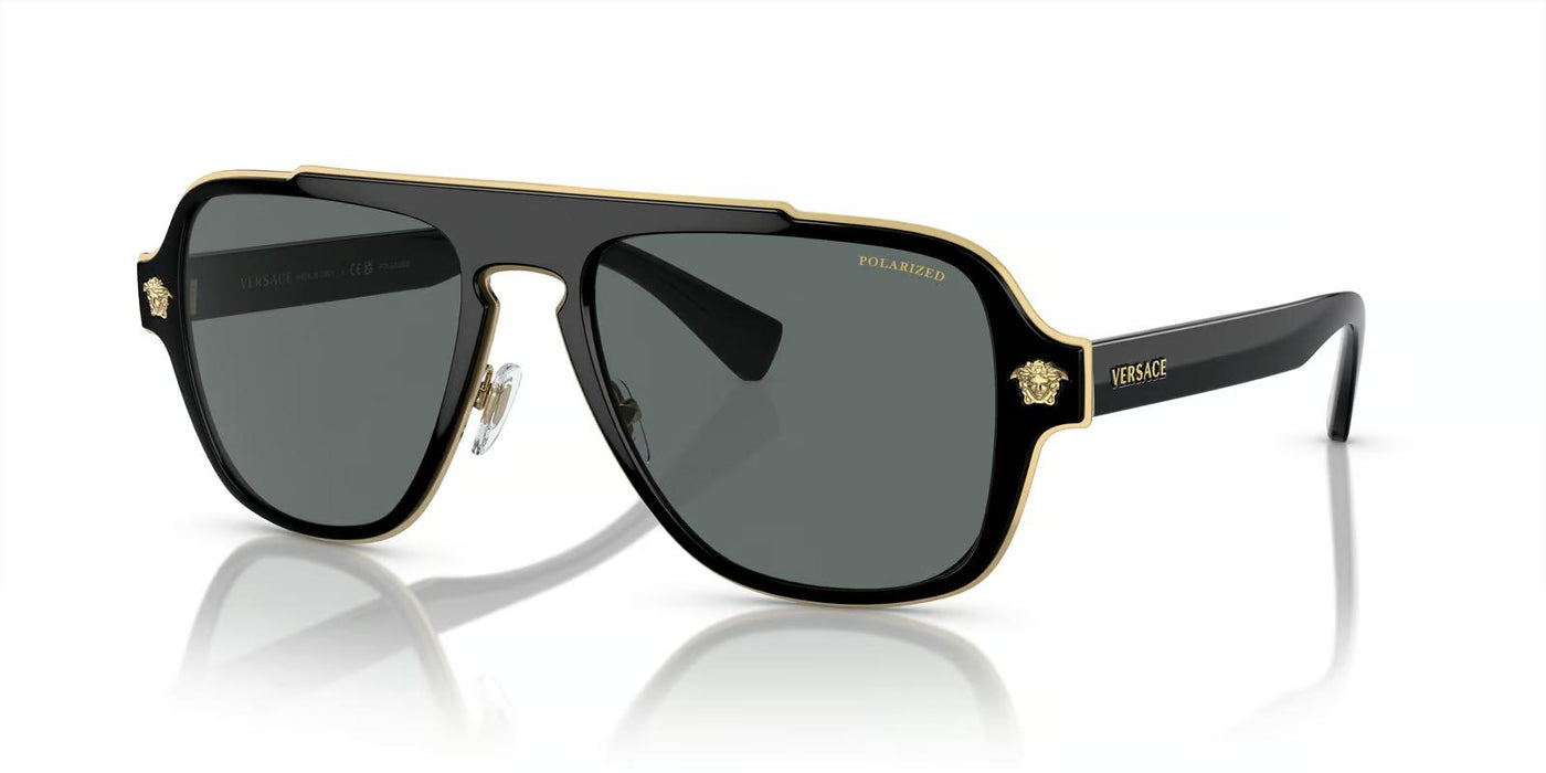 Versace VE2199-Sunglasses-Black-Dark Grey Polarized-