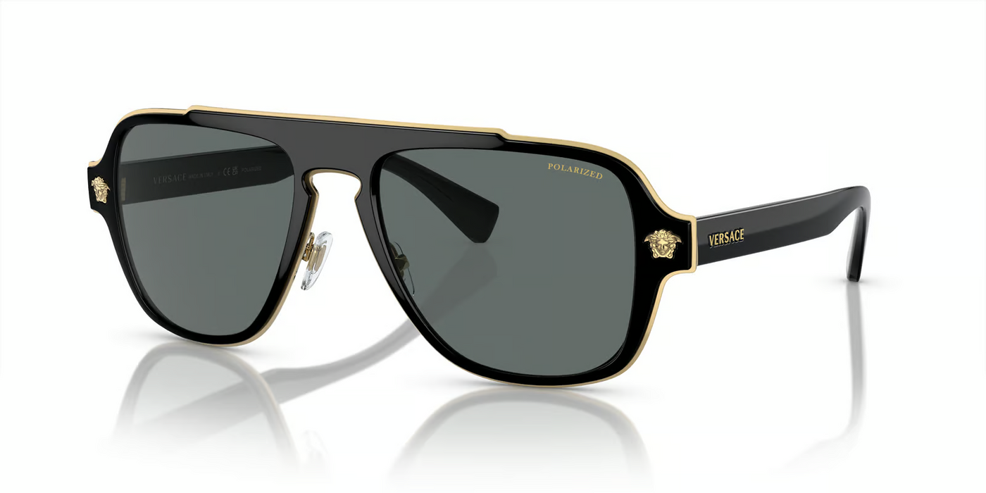 Versace VE2199-Sunglasses-Black-Dark Grey Polarized-