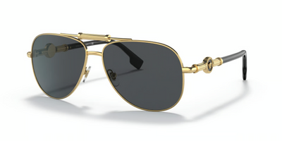 Versace VE2236-Sunglasses-Gold-Dark Grey-