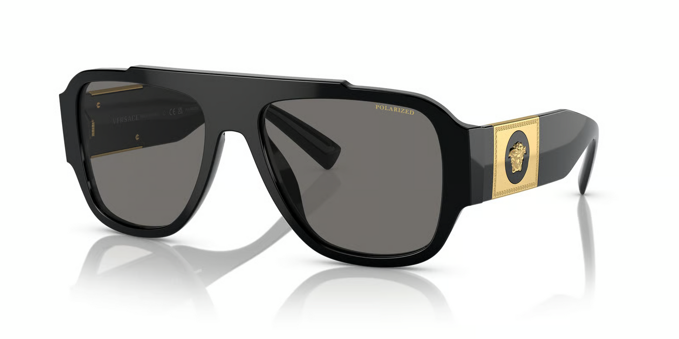 Versace VE4436U-Sunglasses-Black-Dark Grey Polarized-