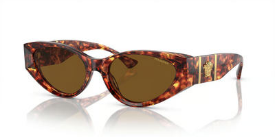 Versace VE4454-Sunglasses-Havana-Dark Brown Polarized-
